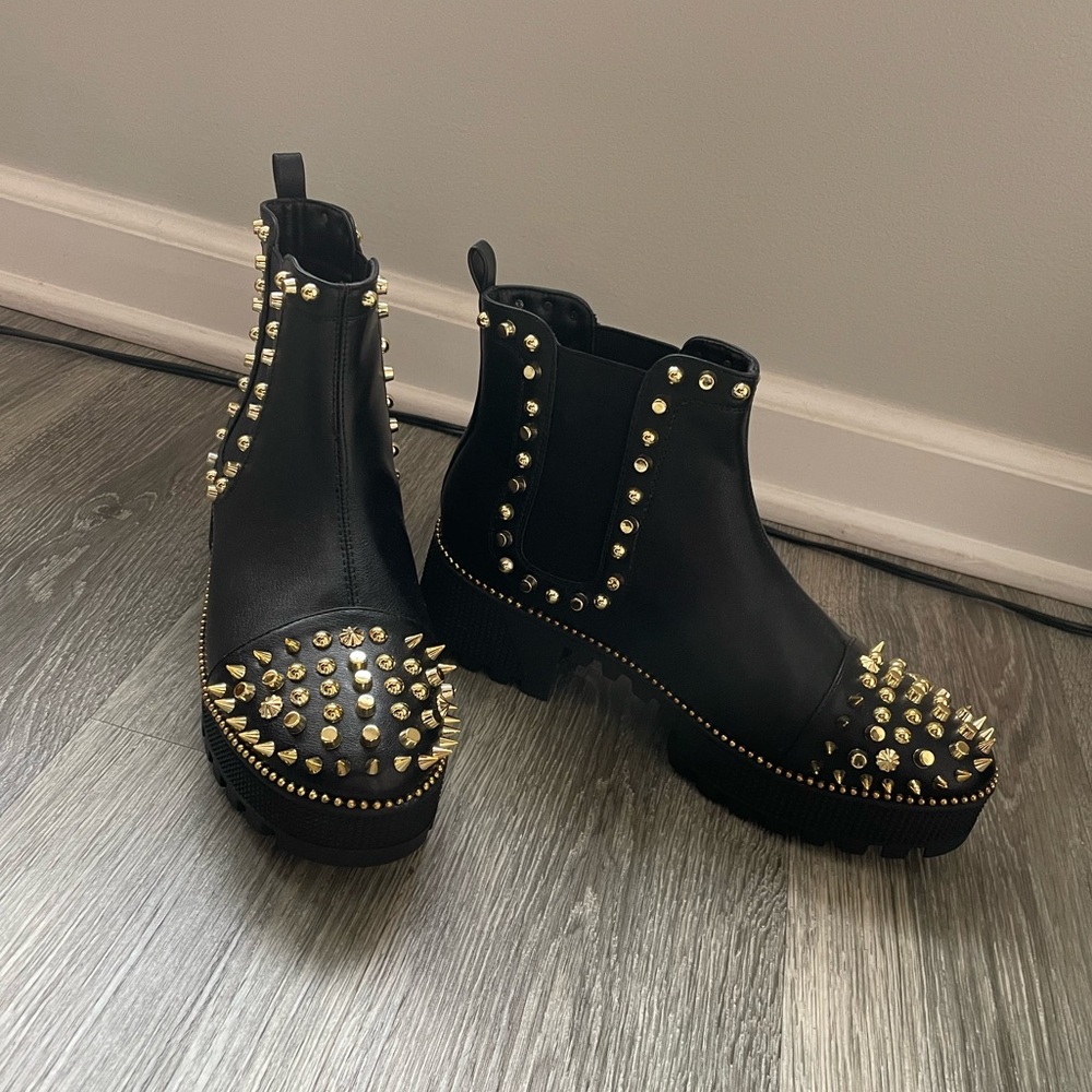 Gold Studded Boots - Picture 2 of 5